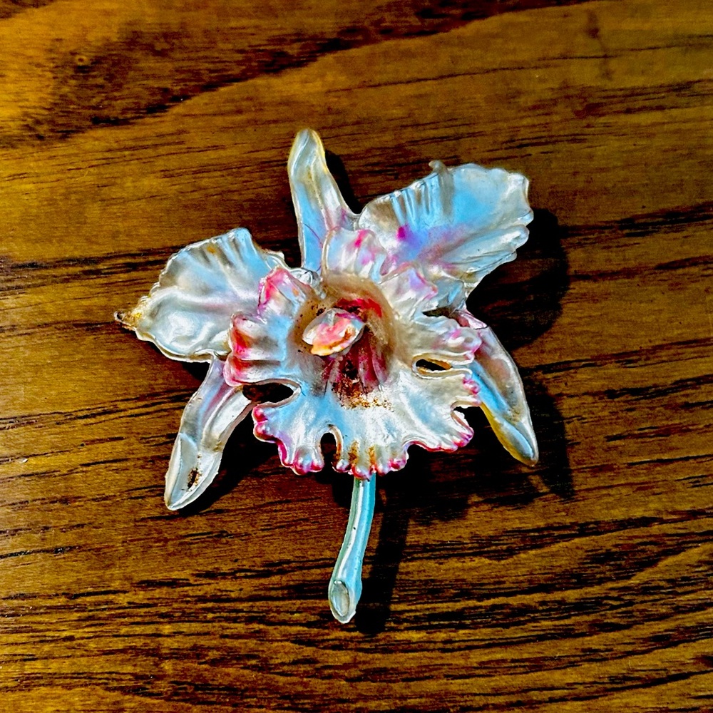 Vintage orchid brooch
